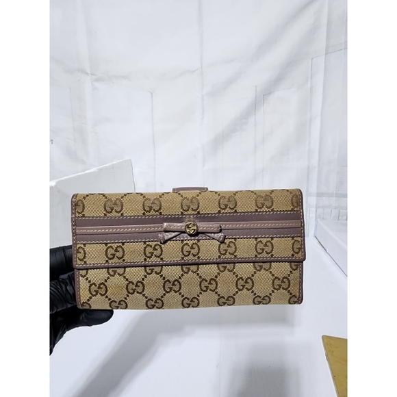 Gucci GG Canvas Mayfair Continental Wallet Brown/Beige - Picture 1 of 16